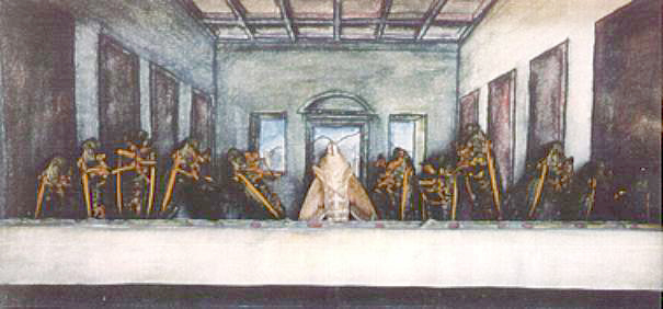 Last Supper (after Leonardo): Real Dead Bug version